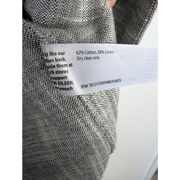 Eileen Fisher Cotton Linen Slub Oversized Boxy Jacket in Dark Pearl - Picture 7 of 8